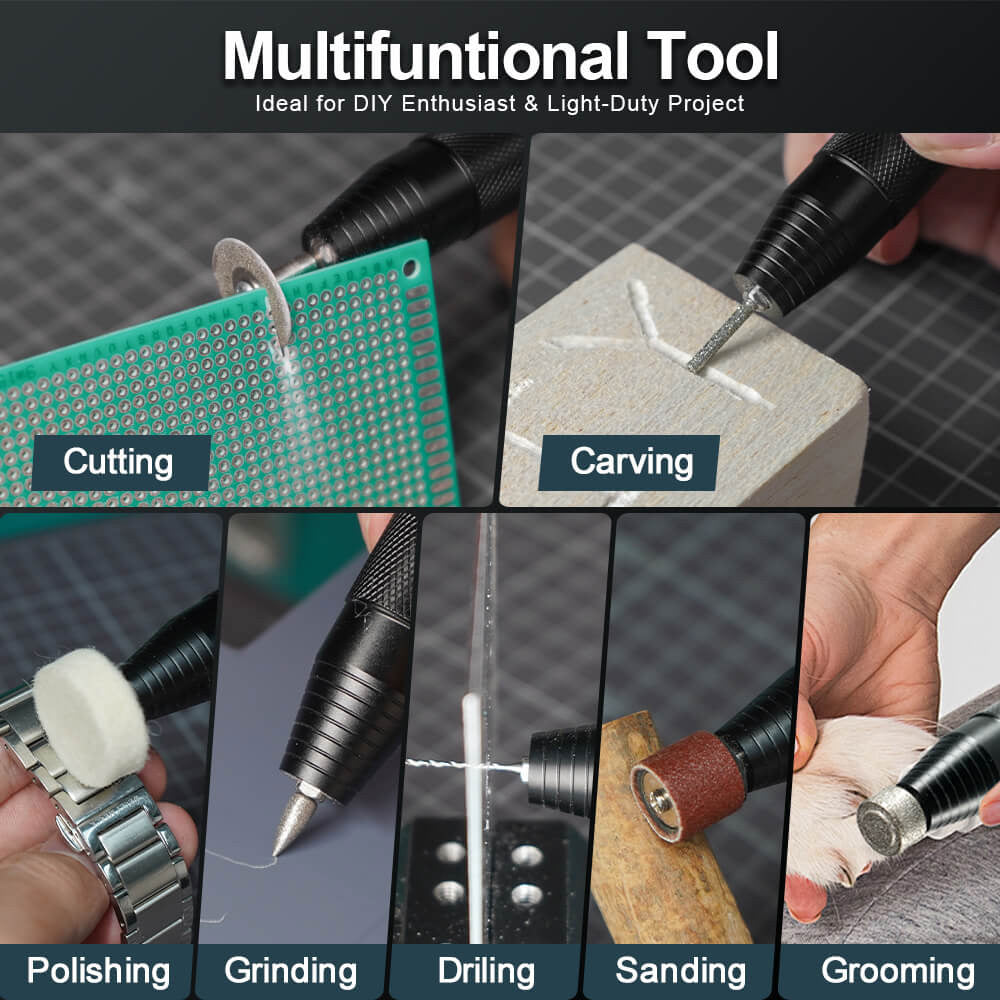 Hanboost S2 Electric Rotary Tool Kits with 54pcs Accessories, 6 Speed Adjustment, 30000RPM Motor, Low Noise, for Light DIY Projects and Precision Work