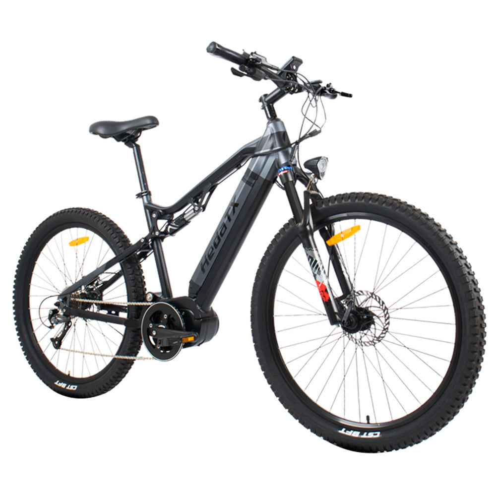 Heda TX TX11 Electric Bike, 500W Mid Motor, 48V 15Ah LG Battery, 27.5x2.4 inch Tire, 45km/h Max Speed, 80km Max Range, Hydraulic Disc Brake, Shimano 9-speed - Black Grey