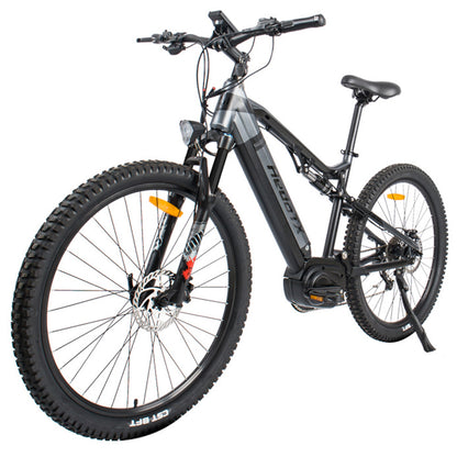 Heda TX TX11 Electric Bike, 500W Mid Motor, 48V 15Ah LG Battery, 27.5x2.4 inch Tire, 45km/h Max Speed, 80km Max Range, Hydraulic Disc Brake, Shimano 9-speed - Black Grey