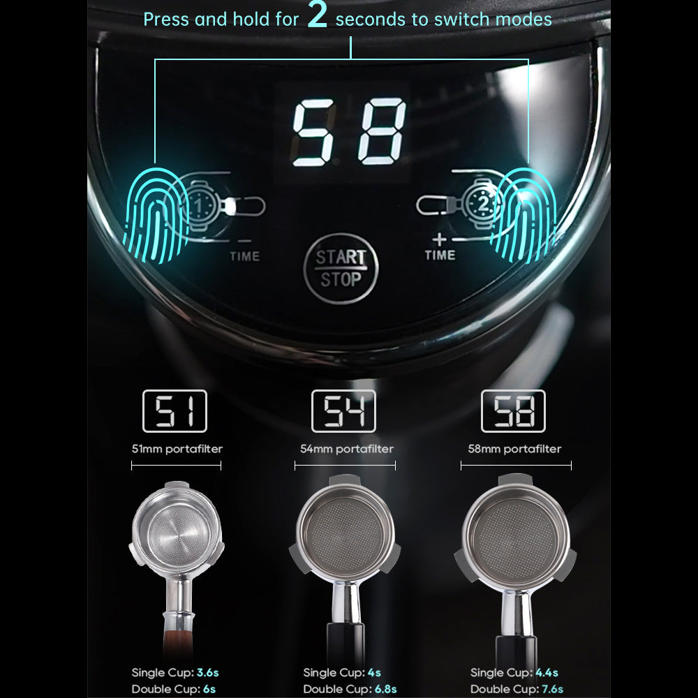 HiBREW G3A Coffee Grinder, 40mm Conical Burr, Air Blower, 31-gear Scale, Memory &amp; Antistatic Function, Manual &amp; Automatic, Visual Bean Storage Beige