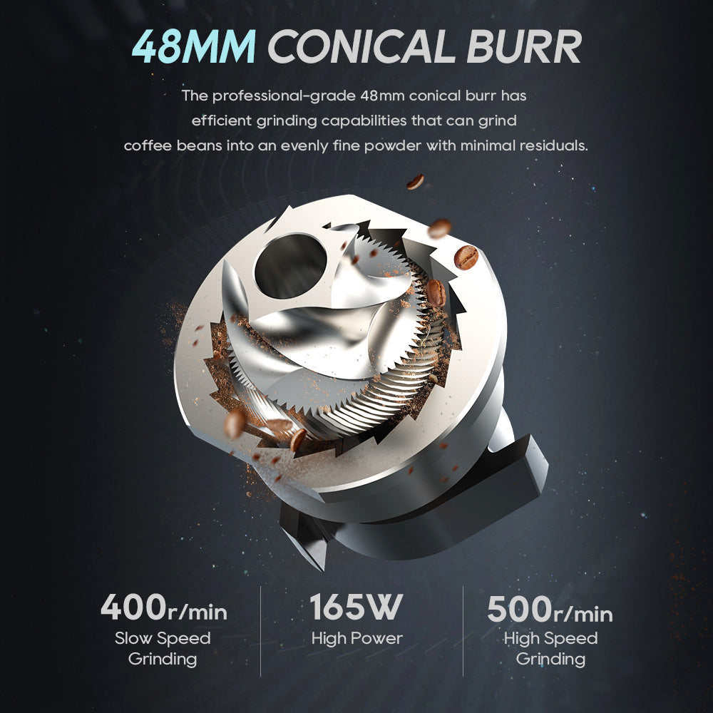 HiBREW G5 Electric Coffee Grinder, 48mm Conical Burr, 36 Gears Grinding Adjustable, for Espresso/Turkish/Pour Over/Mocca/Drip Coffee