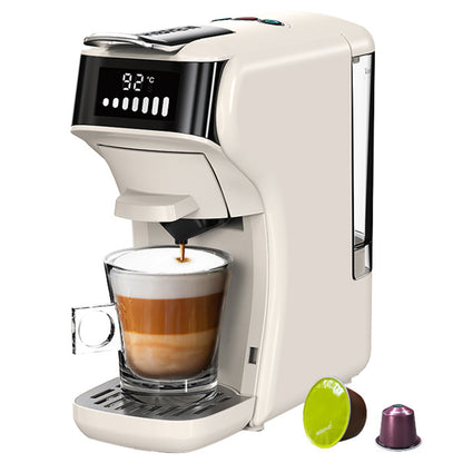 HiBREW H1B 6-in-1 Pods Coffee Maker, 600ml Water Tank, 19 Bar Pressure Extraction, Cold/Hot Mode, LED Indicator, for Kcup*/Nes*/DG*/Espresso Powder, Beige