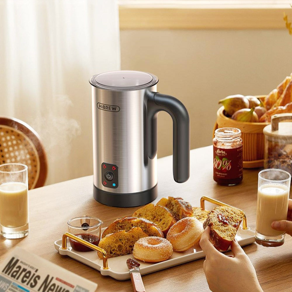 HiBREW M3A 4 in 1 Milk Frother, Fully Automatic Milk Warmer, Cold/Hot Frothing, 130ml Frothing Capacity, 300ml Heat Milk Capacity