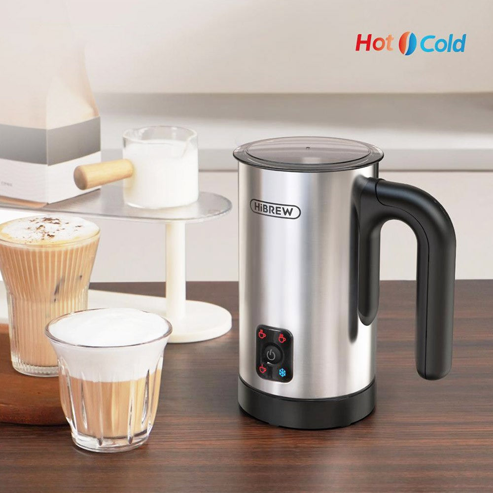 HiBREW M3A 4 in 1 Milk Frother, Fully Automatic Milk Warmer, Cold/Hot Frothing, 130ml Frothing Capacity, 300ml Heat Milk Capacity