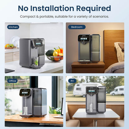 Hydrofast C100 Countertop Water Purifier, Room Temperature &amp; Cold Water, Reverse Osmosis Water Filter for Home, Office