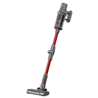 JIGOO C500 Cordless Vacuum Cleaner, 33KPa Suction, 500W Motor, Smart Dust Sensor, 1.2L Dust Cup, 5-Stage Filtration, Up to 60 Mins Runtime, 8x2200mAh Removable Batteries, LED Touch Screen, Rotatable Metal Tube - Red