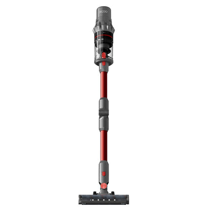 JIGOO C500 Cordless Vacuum Cleaner, 33KPa Suction, 500W Motor, Smart Dust Sensor, 1.2L Dust Cup, 5-Stage Filtration, Up to 60 Mins Runtime, 8x2200mAh Removable Batteries, LED Touch Screen, Rotatable Metal Tube - Red