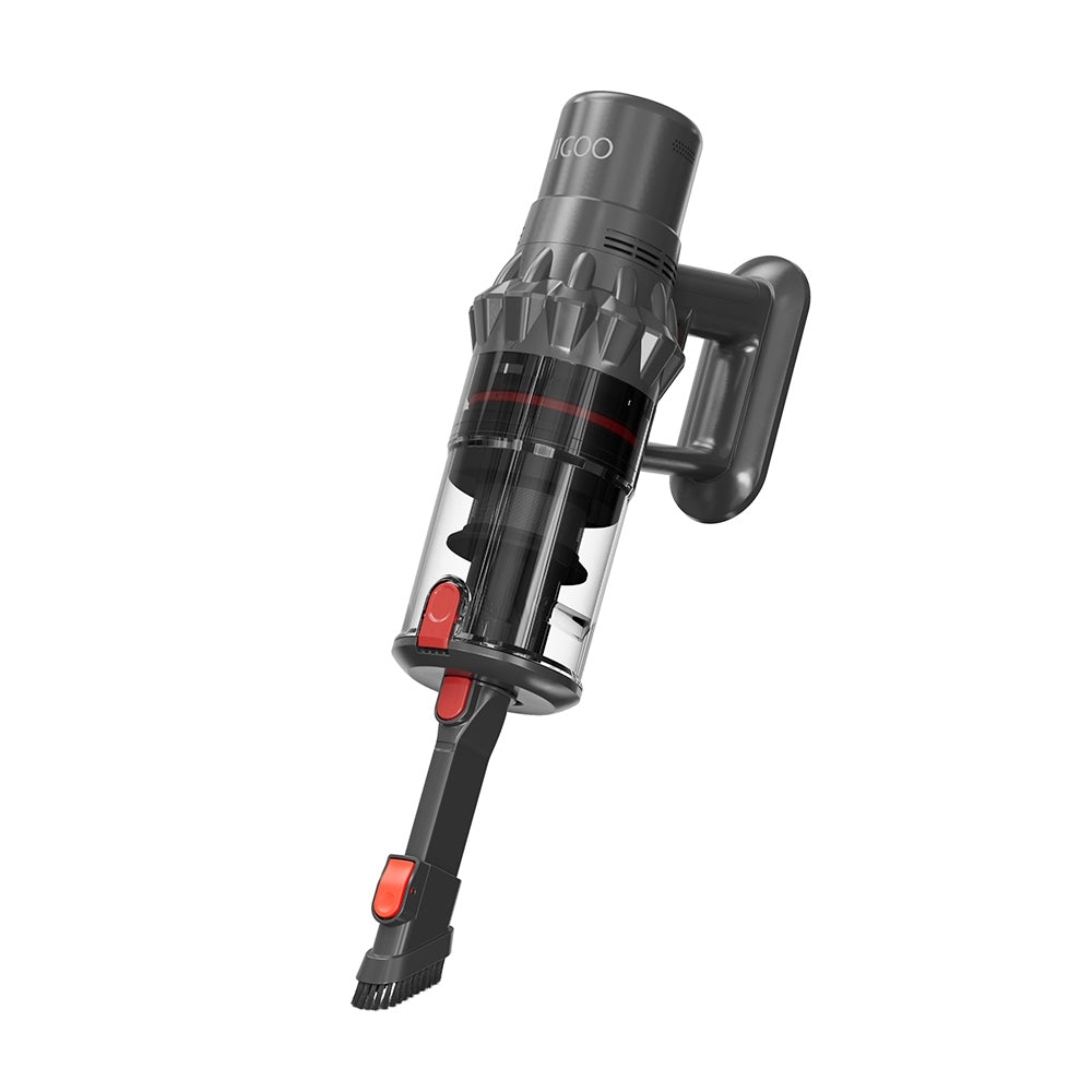 JIGOO C500 Cordless Vacuum Cleaner, 33KPa Suction, 500W Motor, Smart Dust Sensor, 1.2L Dust Cup, 5-Stage Filtration, Up to 60 Mins Runtime, 8x2200mAh Removable Batteries, LED Touch Screen, Rotatable Metal Tube - Red