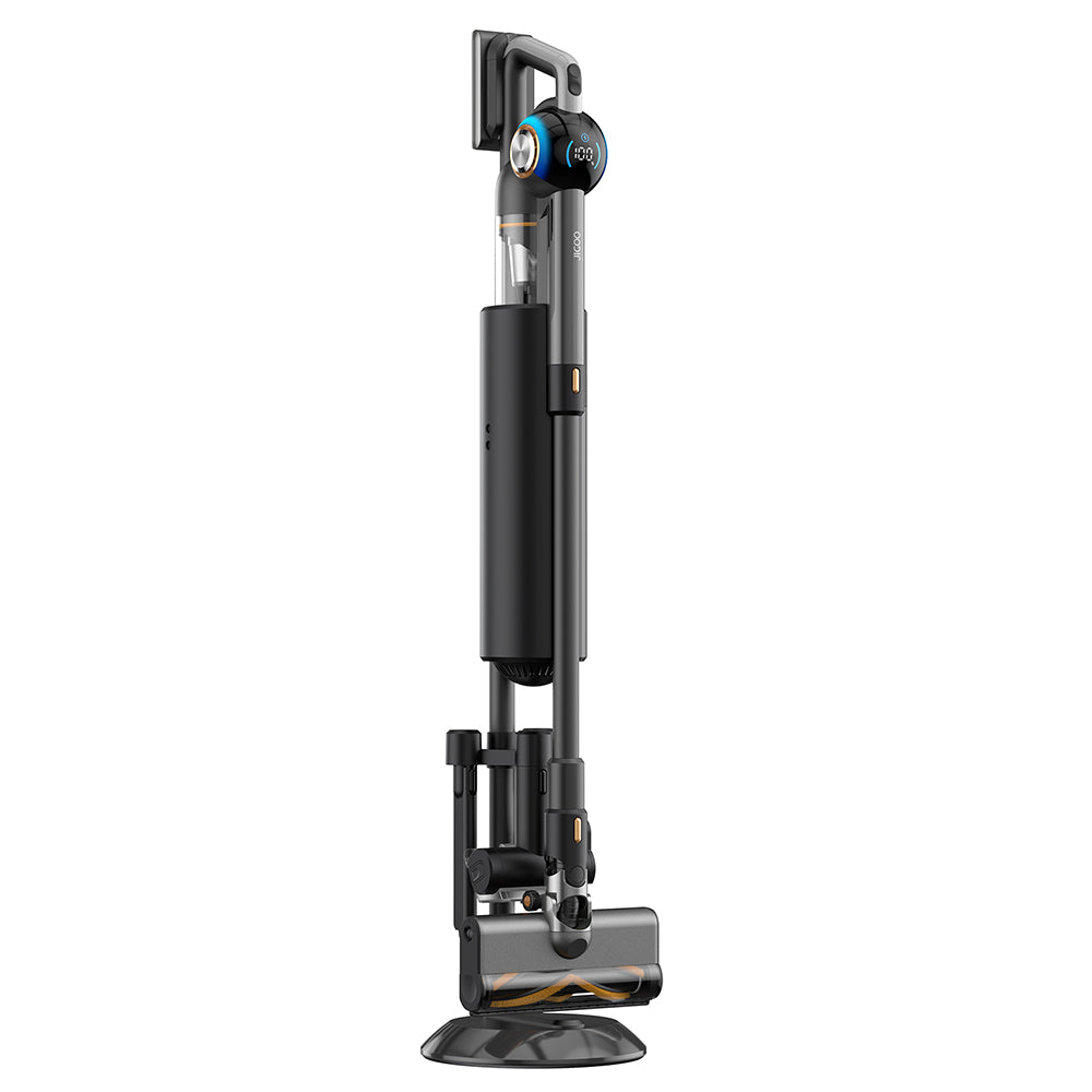JIGOO V700 Cordless Vacuum Cleaner with 2.5 L Suction Station, Automatic Dust Emptying, 33KPa Suction Power, Anti-Tangle Brush, Dual LED Illumination, Up to 55 Minutes Runtime, Ideal for Hard Floor, Carpet, Pet