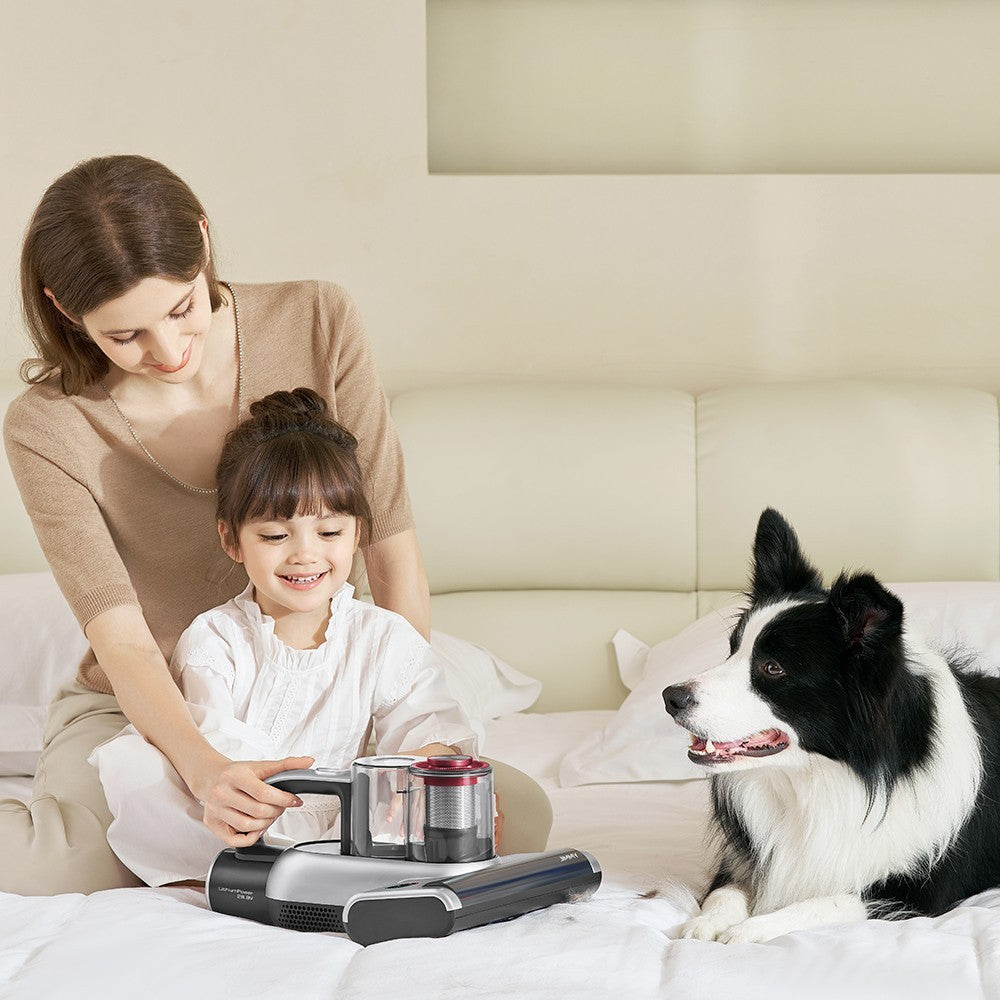 JIMMY BD7 Pro Cordless Double Cup Anti-Mite Vacuum Cleaner, 250W 6Kpa, Bed Vacuum Cleaner, Smart Dust Sensor UV &amp; Ultrasound Technology, Negative Ion Function, 30Mins Runtime, LED Display