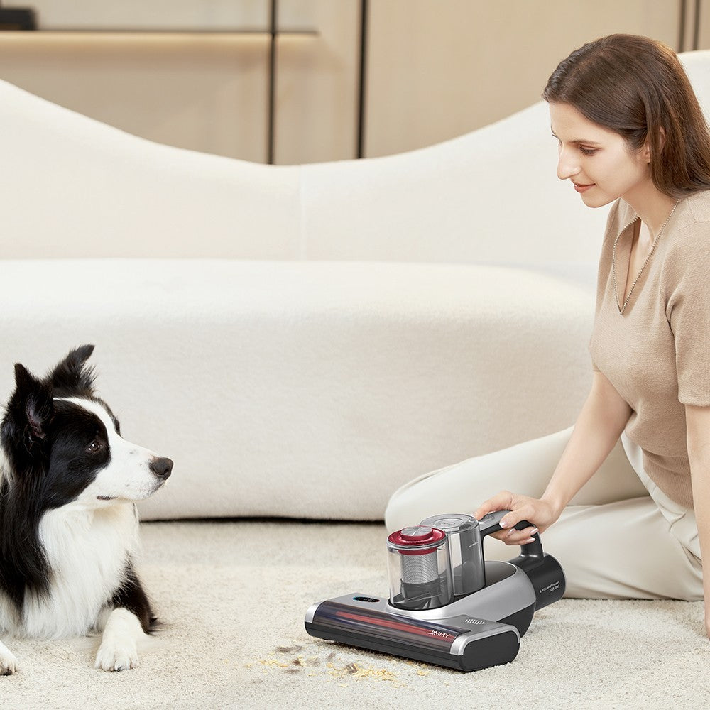 JIMMY BD7 Pro Cordless Double Cup Anti-Mite Vacuum Cleaner, 250W 6Kpa, Bed Vacuum Cleaner, Smart Dust Sensor UV &amp; Ultrasound Technology, Negative Ion Function, 30Mins Runtime, LED Display