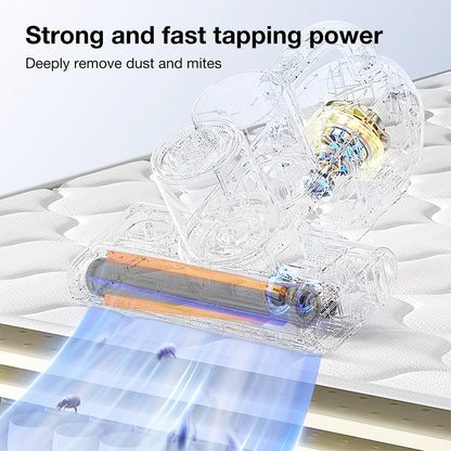 JIMMY BD7 Pro Cordless Double Cup Anti-Mite Vacuum Cleaner, 250W 6Kpa, Bed Vacuum Cleaner, Smart Dust Sensor UV &amp; Ultrasound Technology, Negative Ion Function, 30Mins Runtime, LED Display
