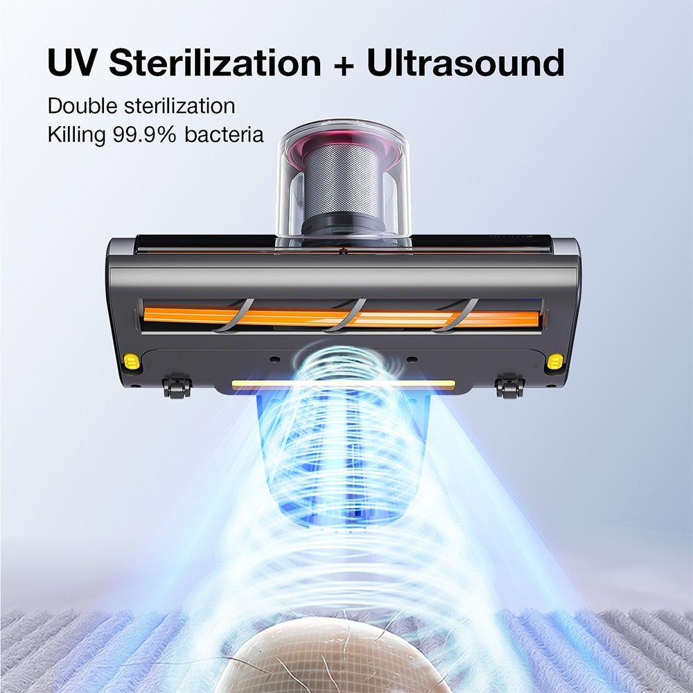 JIMMY BD7 Pro Cordless Double Cup Anti-Mite Vacuum Cleaner, 250W 6Kpa, Bed Vacuum Cleaner, Smart Dust Sensor UV &amp; Ultrasound Technology, Negative Ion Function, 30Mins Runtime, LED Display