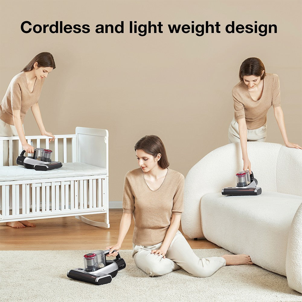 JIMMY BD7 Pro Cordless Double Cup Anti-Mite Vacuum Cleaner, 250W 6Kpa, Bed Vacuum Cleaner, Smart Dust Sensor UV &amp; Ultrasound Technology, Negative Ion Function, 30Mins Runtime, LED Display