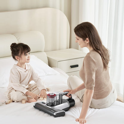 JIMMY BD7 Pro Cordless Double Cup Anti-Mite Vacuum Cleaner, 250W 6Kpa, Bed Vacuum Cleaner, Smart Dust Sensor UV &amp; Ultrasound Technology, Negative Ion Function, 30Mins Runtime, LED Display