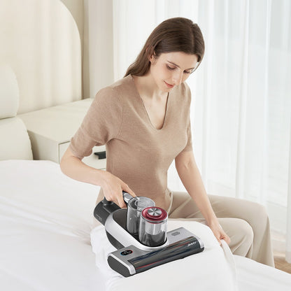 JIMMY BD7 Pro Cordless Double Cup Anti-Mite Vacuum Cleaner, 250W 6Kpa, Bed Vacuum Cleaner, Smart Dust Sensor UV &amp; Ultrasound Technology, Negative Ion Function, 30Mins Runtime, LED Display