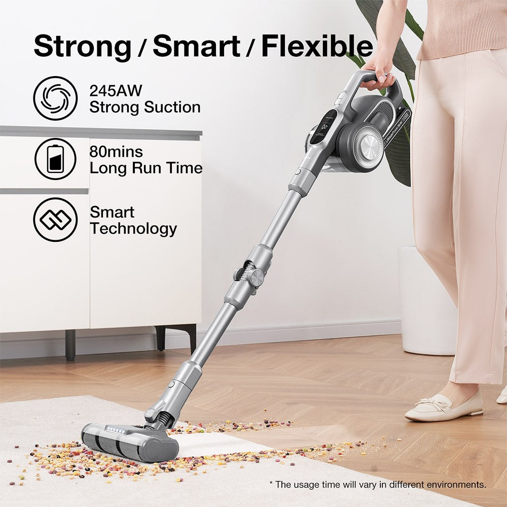 JIMMY H10 Flex Mopping Version Handheld Cordless Vacuum Cleaner, 245AW 26Kpa Suction, Intelligent Dust Sensor, Auto Power Adjust, 2500mAh Battery, 80Mins Runtime, 0.6L Dust Cup, With LED Headlights