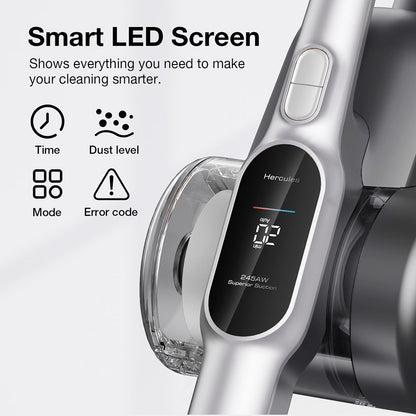 JIMMY H10 Flex Mopping Version Handheld Cordless Vacuum Cleaner, 245AW 26Kpa Suction, Intelligent Dust Sensor, Auto Power Adjust, 2500mAh Battery, 80Mins Runtime, 0.6L Dust Cup, With LED Headlights