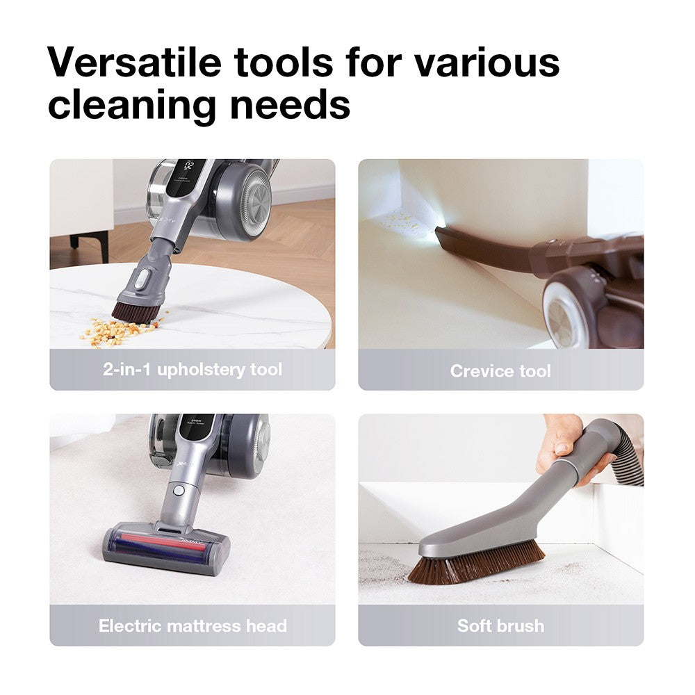 JIMMY H10 Flex Mopping Version Handheld Cordless Vacuum Cleaner, 245AW 26Kpa Suction, Intelligent Dust Sensor, Auto Power Adjust, 2500mAh Battery, 80Mins Runtime, 0.6L Dust Cup, With LED Headlights