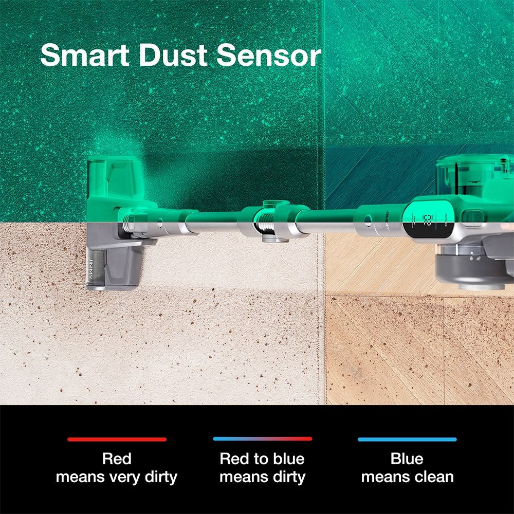 JIMMY H10 Flex Mopping Version Handheld Cordless Vacuum Cleaner, 245AW 26Kpa Suction, Intelligent Dust Sensor, Auto Power Adjust, 2500mAh Battery, 80Mins Runtime, 0.6L Dust Cup, With LED Headlights