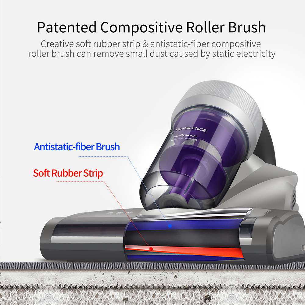 JIMMY JV35  Bed Vacuum Cleaner for Mattress with UV Light, 14Kpa Strong Suction, Dual Cyclone Filtration, High-Temperature UV Acaricide, 5S Rapid Heating, 99.99% Mites Removal, Handheld Vacuum Cleaner for Bed &amp; Sofa - Gray