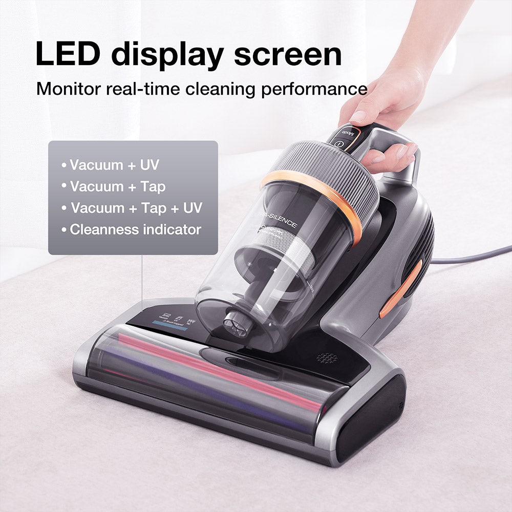 JIMMY BX7 Pro Anti-Mite Vacuum Cleaner Bed Vacuum Cleaner 700W Powerful Motor UV-C Killing 60 Celsius Constant High-Temperature Intelligent Dust Recognition LED Display for Bed, Pet Hair, Sofa, Clothing - Gray