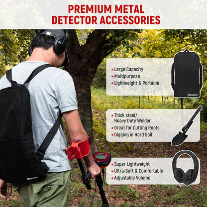 KAIWEETS EXPLORER X I Metal Detector, 6 Detection Modes, LCD Screen, Adjustable Long Stem, IP68 Waterproof Coil