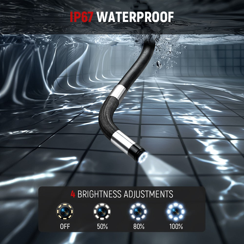 KAIWEETS KBA01 Two-Way Articulating Borescope, 210&#176; Rotatable Camera, 8 LED Lights, 4.3inch Display, 1920*1080P, IP67 Waterproof
