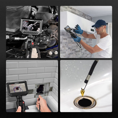 KAIWEETS KBA01 Two-Way Articulating Borescope, 210&#176; Rotatable Camera, 8 LED Lights, 4.3inch Display, 1920*1080P, IP67 Waterproof