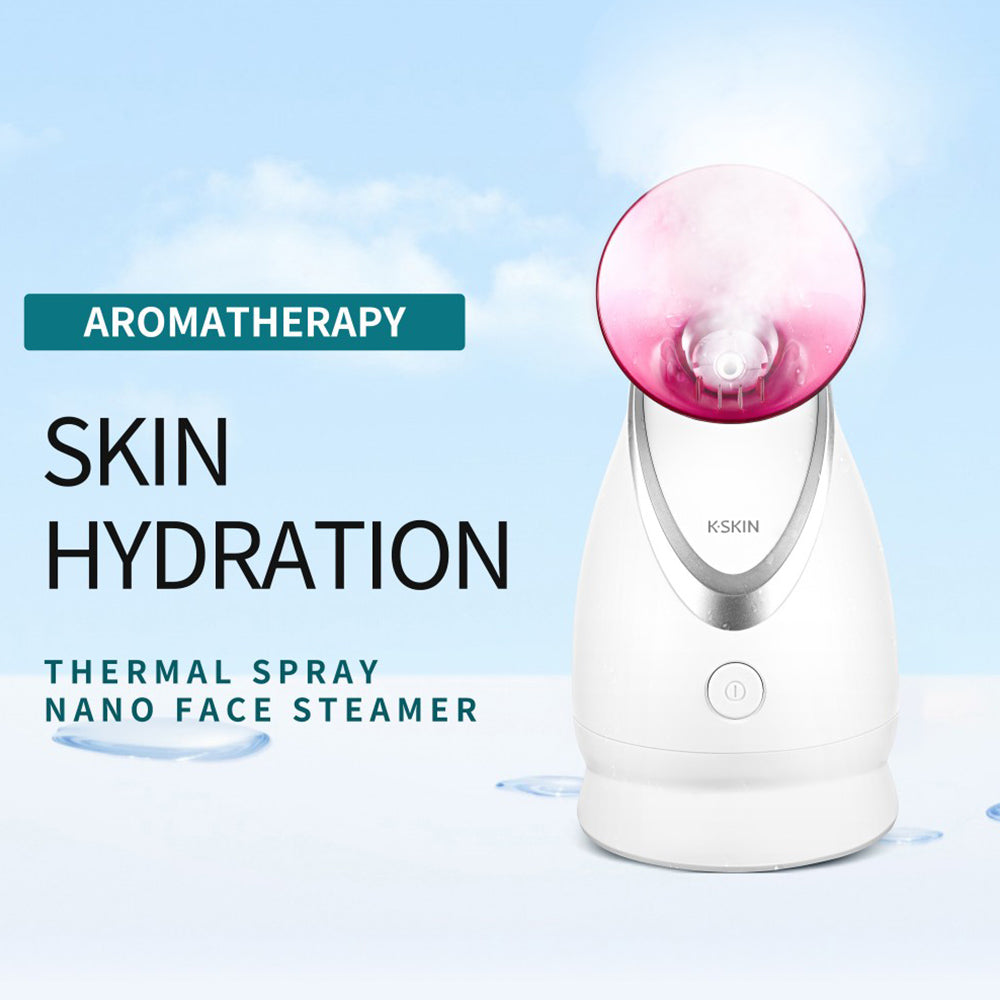 KSKIN KD2331A Hot Mist Ionic Facial Steamer, Aromatherapy Home Skin Humidifier, Warm and Hot Spraying, Ion Spray Penetration - EU Plug