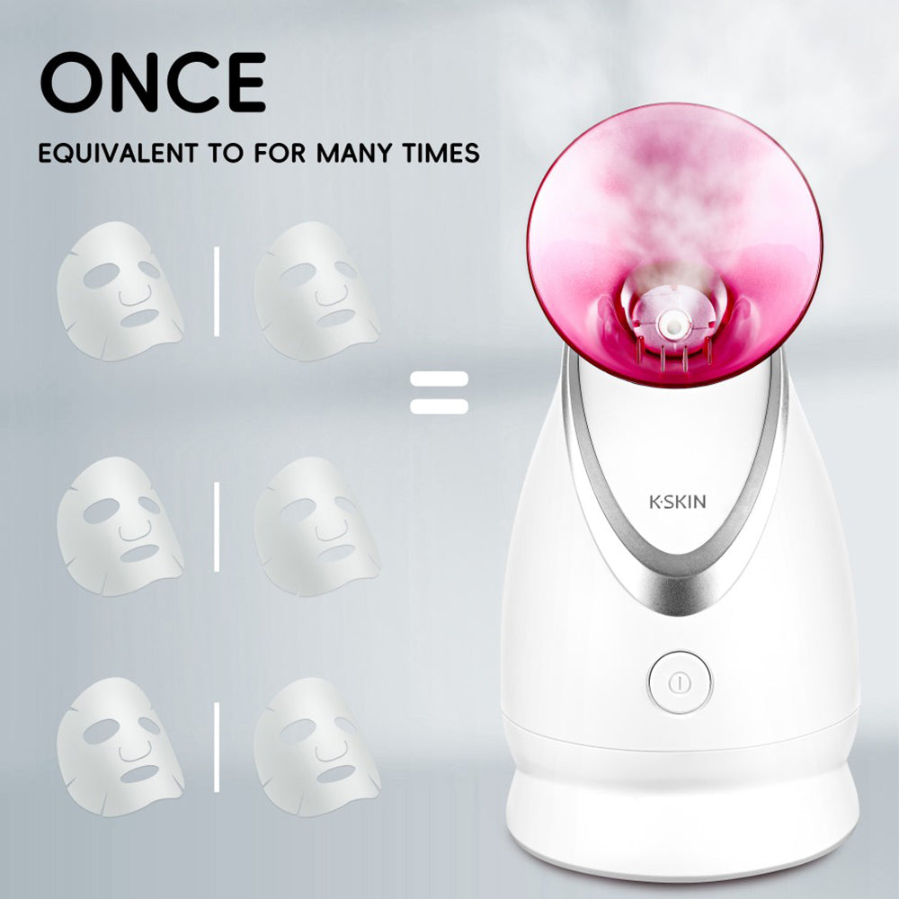 KSKIN KD2331A Hot Mist Ionic Facial Steamer, Aromatherapy Home Skin Humidifier, Warm and Hot Spraying, Ion Spray Penetration - EU Plug