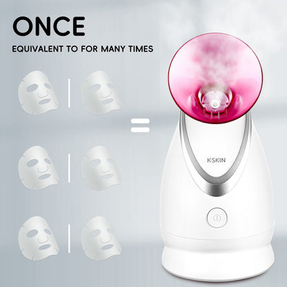 KSKIN KD2331A Hot Mist Ionic Facial Steamer, Aromatherapy Home Skin Humidifier, Warm and Hot Spraying, Ion Spray Penetration - EU Plug