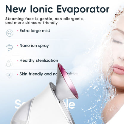 KSKIN KD2331A Hot Mist Ionic Facial Steamer, Aromatherapy Home Skin Humidifier, Warm and Hot Spraying, Ion Spray Penetration - EU Plug