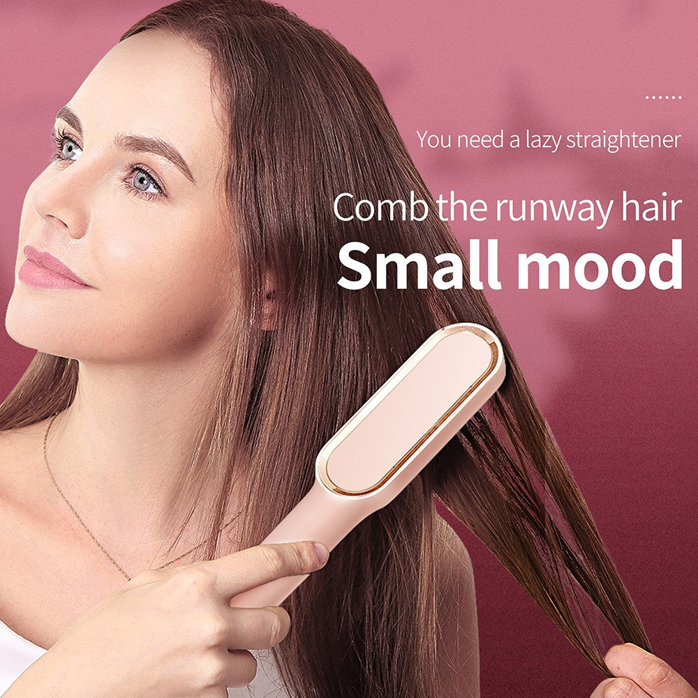 KSKIN KD380A Hair Straightening Comb, 5-Level Temperature Control, Pink - EU Plug