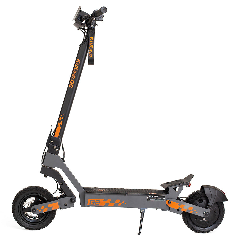 Kukirin G2 Foldable Electric Scooter 2025 Upgrade 800W Motor 48V 15Ah Battery 10-inch Tire 45km/h Max Speed 55km Range Touchscreen Display Disc Brake 7 Light System - Black