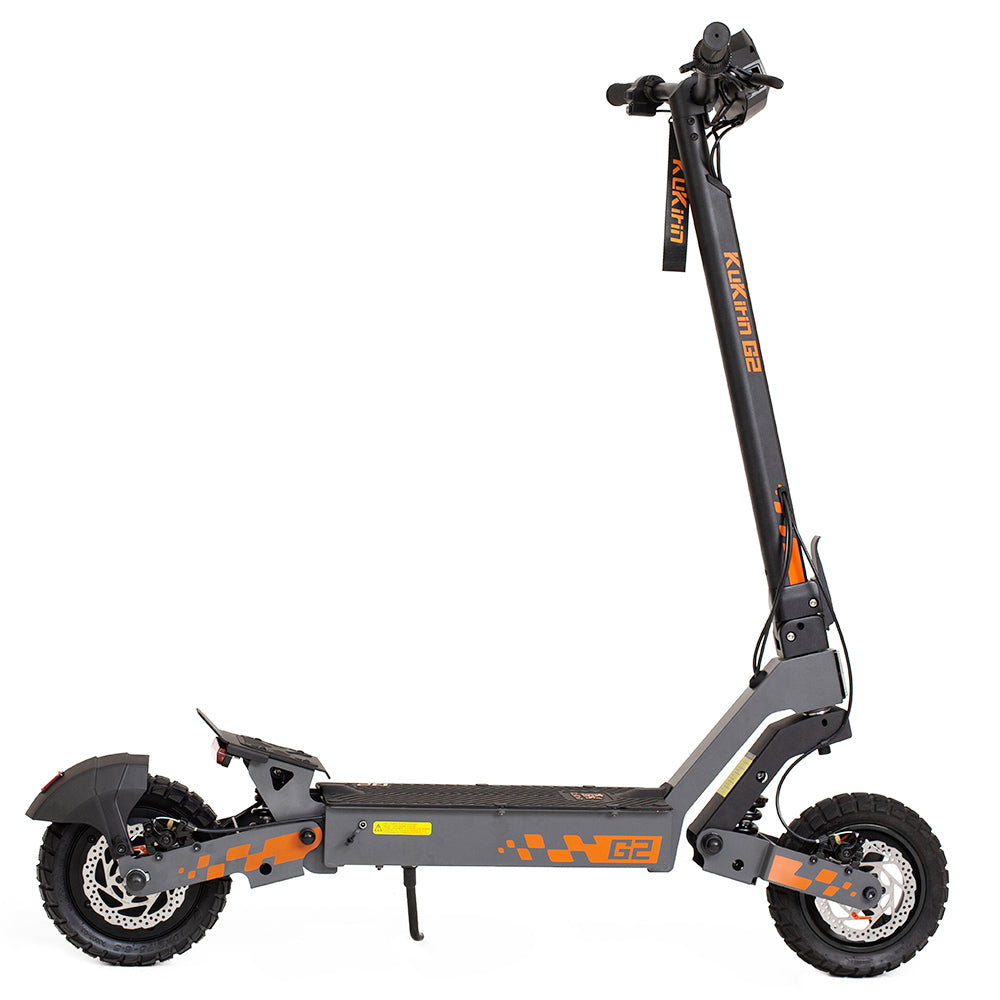 Kukirin G2 Foldable Electric Scooter 2025 Upgrade 800W Motor 48V 15Ah Battery 10-inch Tire 45km/h Max Speed 55km Range Touchscreen Display Disc Brake 7 Light System - Black