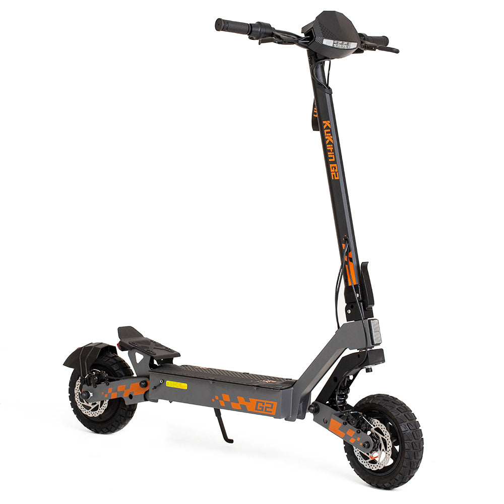 Kukirin G2 Foldable Electric Scooter 2025 Upgrade 800W Motor 48V 15Ah Battery 10-inch Tire 45km/h Max Speed 55km Range Touchscreen Display Disc Brake 7 Light System - Black