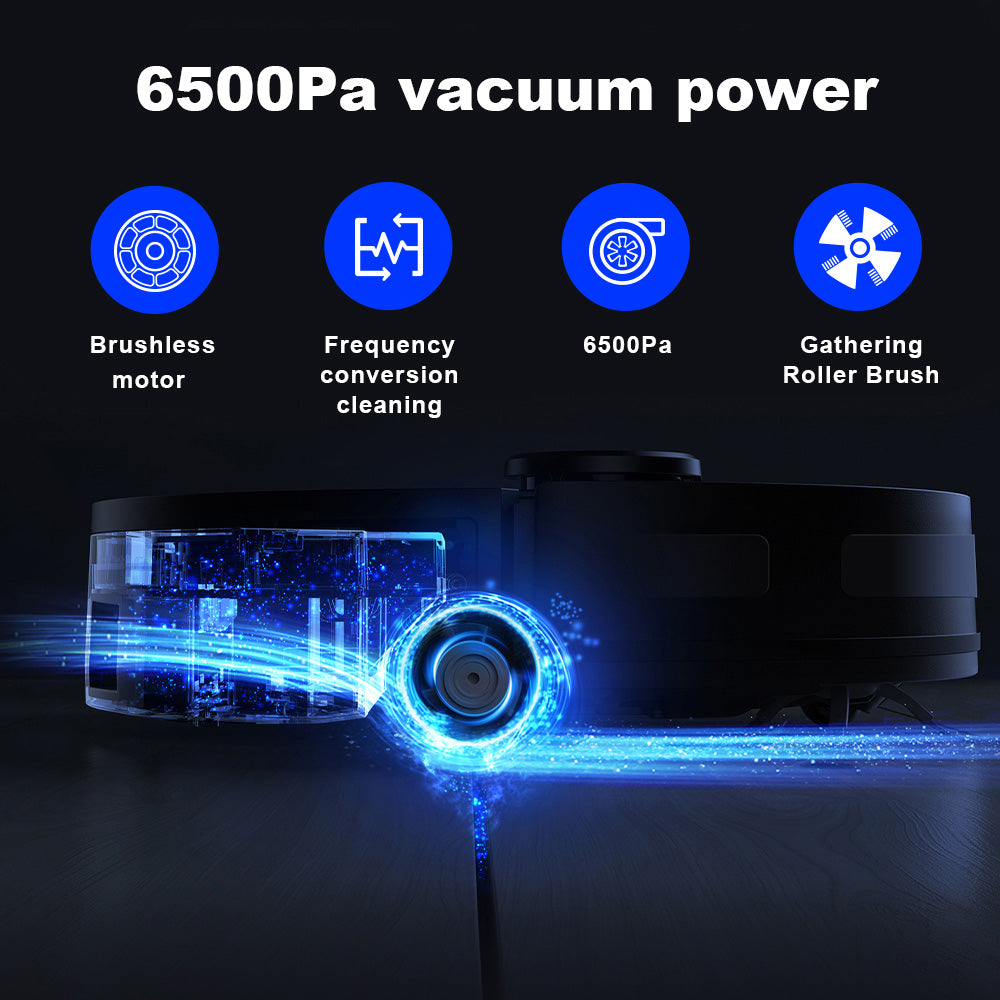 Liectroux M70 Pro Lidar Robot Vacuum Cleaner with Self-emptying Dustbin, Multi-floor Map Storage, 6500Pa Strong Suction, 3200mAh Battery, Max. 175min Runtime, Smart App &amp; Voice Control, 3L Dust Bag, White