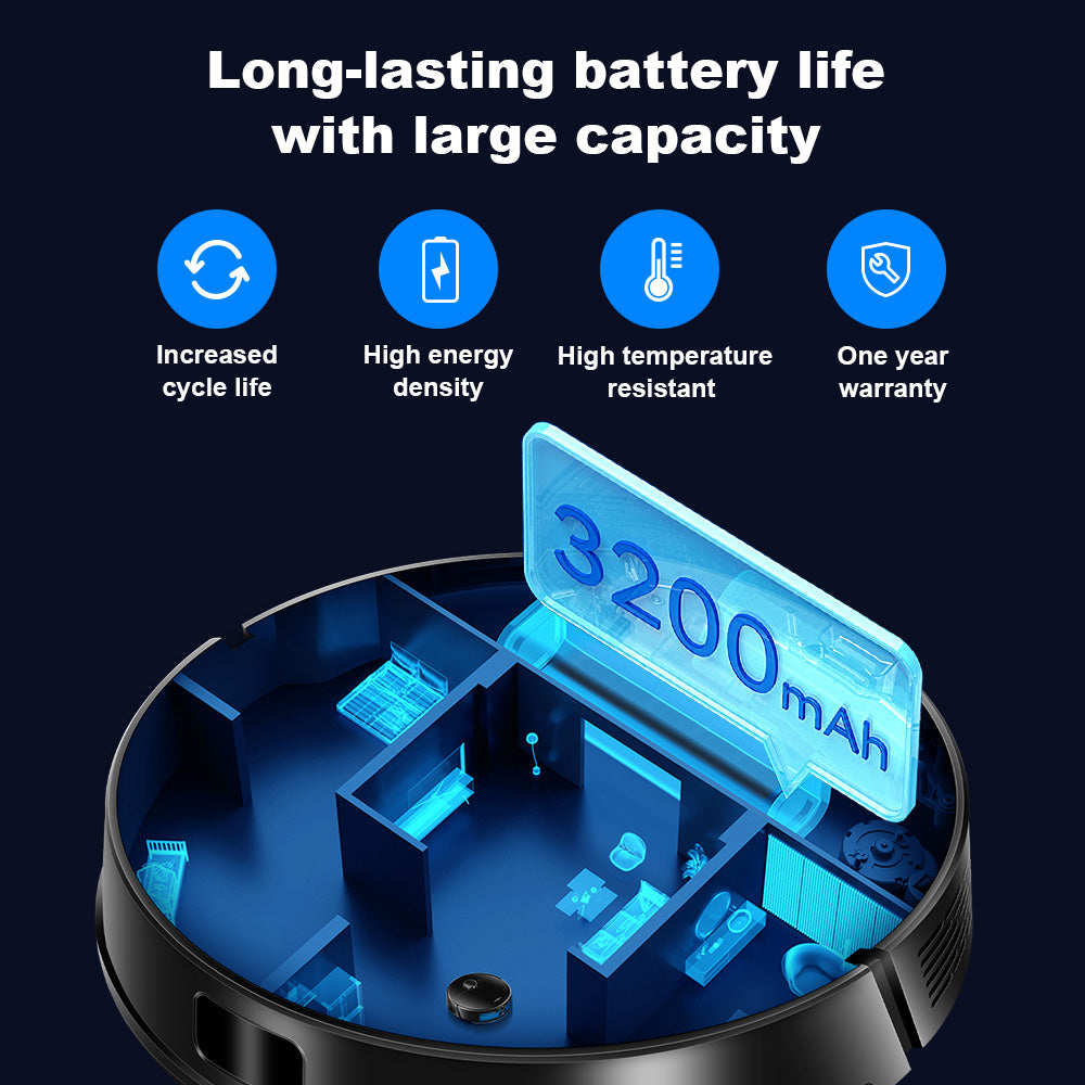 Liectroux M70 Pro Lidar Robot Vacuum Cleaner with Self-emptying Dustbin, Multi-floor Map Storage, 6500Pa Strong Suction, 3200mAh Battery, Max. 175min Runtime, Smart App &amp; Voice Control, 3L Dust Bag, White