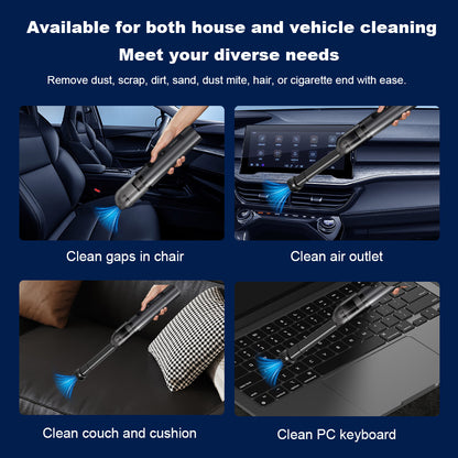 Liectroux i5 Handheld Vacuum Cleaner, 12,000 Strong Suction, 2500mAh Battery, up to 35min Runtime, Brushless Motor, Low Noise, 120ml Dustbin, House and Vehicle Cleaning