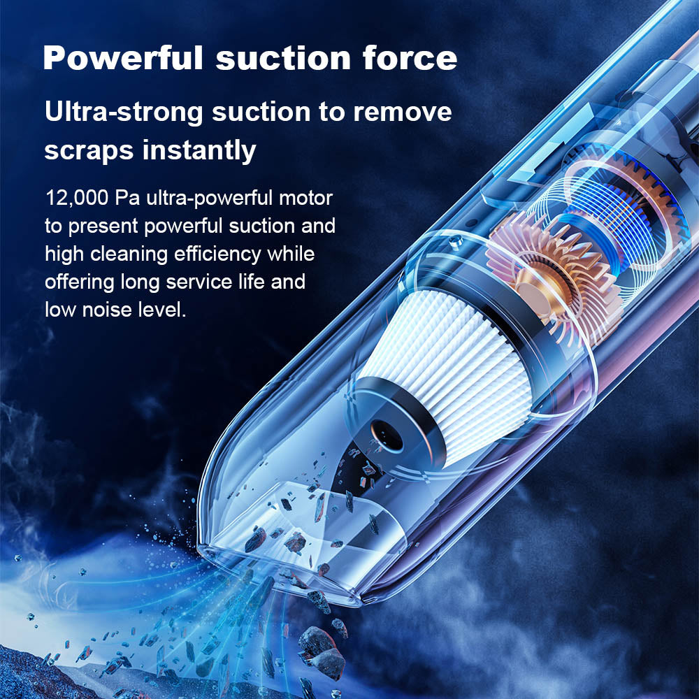 Liectroux i5 Handheld Vacuum Cleaner, 12,000 Strong Suction, 2500mAh Battery, up to 35min Runtime, Brushless Motor, Low Noise, 120ml Dustbin, House and Vehicle Cleaning