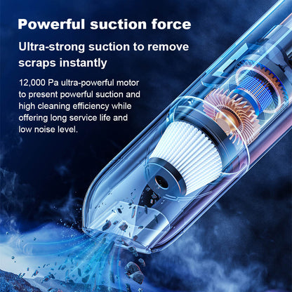 Liectroux i5 Handheld Vacuum Cleaner, 12,000 Strong Suction, 2500mAh Battery, up to 35min Runtime, Brushless Motor, Low Noise, 120ml Dustbin, House and Vehicle Cleaning