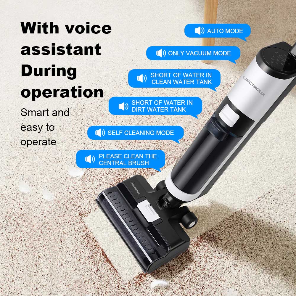 Liectroux i7 Pro Cordless Wet Dry Vacuum Cleaner, 14000Pa Suction, Self-Cleaning, Self-Drying, 600ml Clean Water Tank, 35 Mins Runtime, LED Display, Voice Control, Low Noise