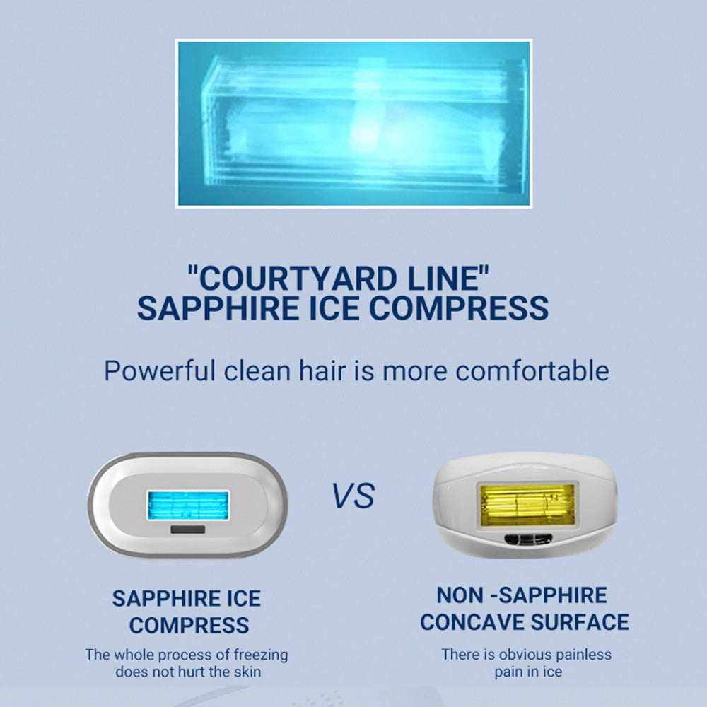 MOOLWEEL T023k Sapphire Freezing Point Painless Hair Removal, Intense Pulsed Light Therapy Device - US Plug