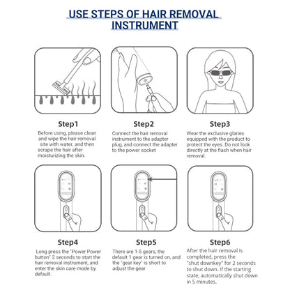 MOOLWEEL T023k Sapphire Freezing Point Painless Hair Removal, Intense Pulsed Light Therapy Device - US Plug