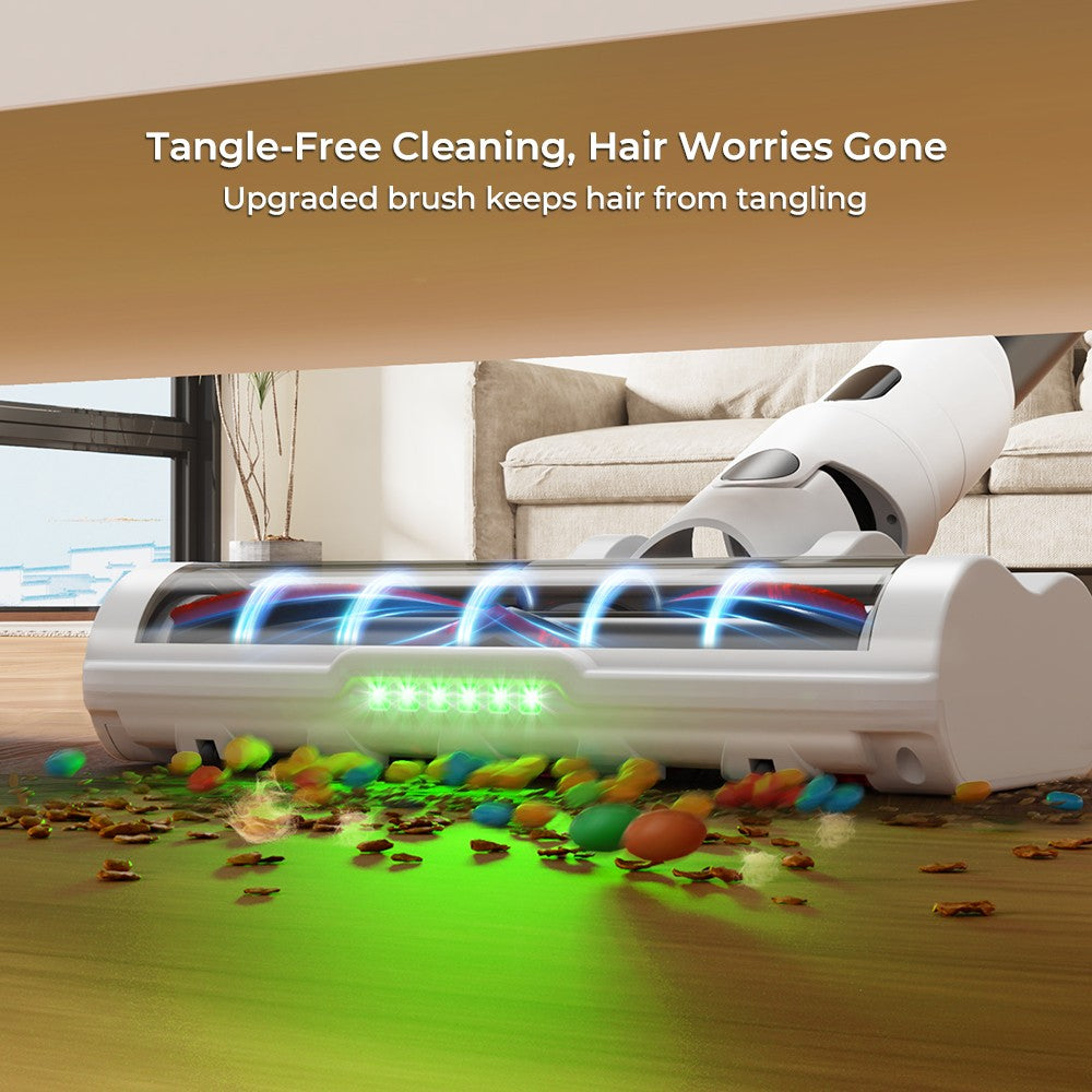 MOOSOO S5 Mate Cordless Stick Vacuum Cleaner, 20kPa Powerful Suction, 55min Runtime, 1L Dustbin, Green LED Technology, Rechargeable for Effortless Home Cleaning Hardwood, Carpets &amp; Pet Hair