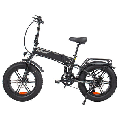 PASELEC PX6 Electric Bike, 750W Motor, 48V 13Ah Battery, 20*4.0-inch Fat Tire, 45km/h Max Speed, 70km Range, Mechanical Disc Brake, Lockable Shock Absorber Front Fork, Shimano 7-speed - Black