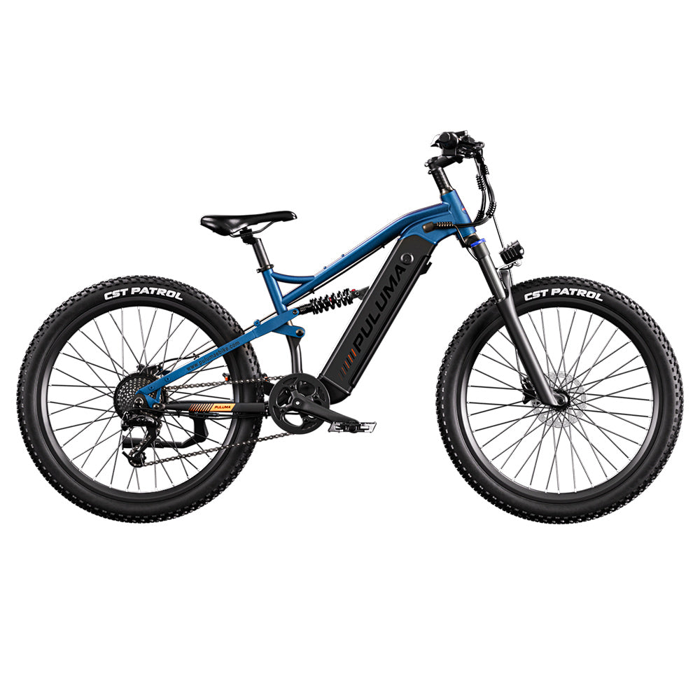 PULUMA PH001 Electric Bike, 500W Motor, 48V 20AH Battery, 27.5*2.8-inch Tires, 40km/h Max Speed, 150km Range, Hydraulic Oil Brakes, Shock Absorber Fork, 9-speed Derailleur, LCD Display - Black Blue