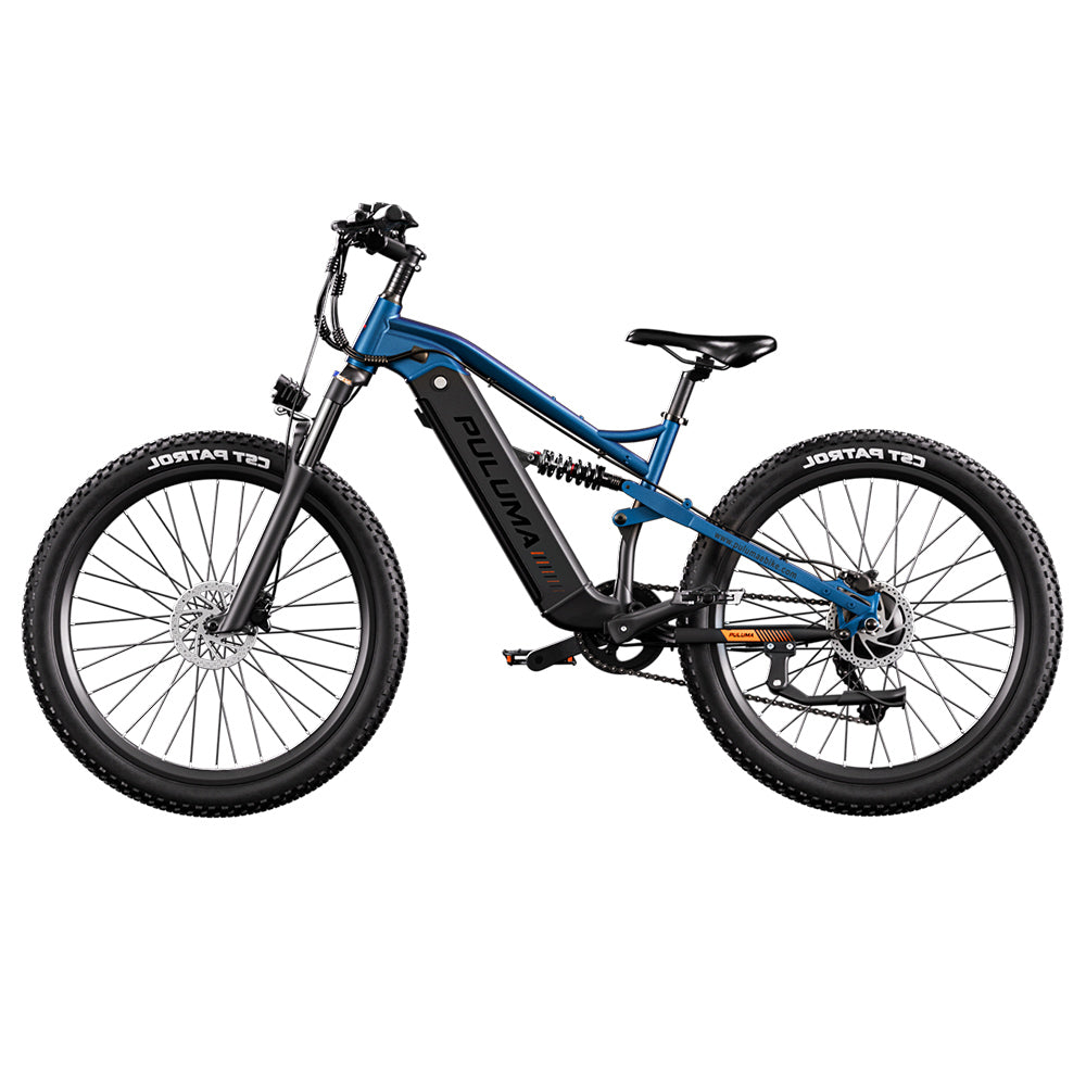 PULUMA PH001 Electric Bike, 500W Motor, 48V 20AH Battery, 27.5*2.8-inch Tires, 40km/h Max Speed, 150km Range, Hydraulic Oil Brakes, Shock Absorber Fork, 9-speed Derailleur, LCD Display - Black Blue