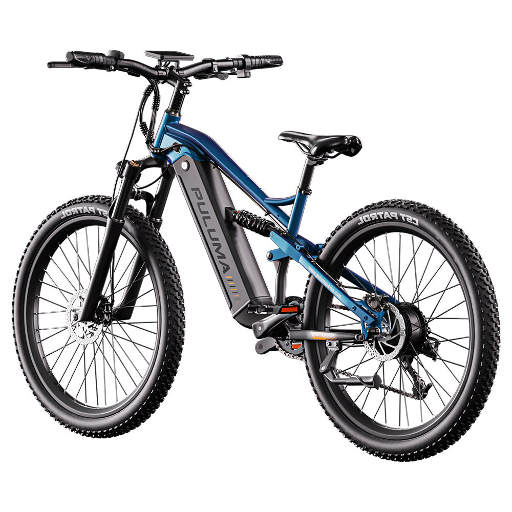 PULUMA PH001 Electric Bike, 500W Motor, 48V 20AH Battery, 27.5*2.8-inch Tires, 40km/h Max Speed, 150km Range, Hydraulic Oil Brakes, Shock Absorber Fork, 9-speed Derailleur, LCD Display - Black Blue